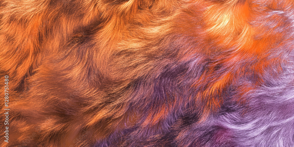 Fototapeta premium A non-seamless metallic abstract background with iridescent burnt orange, lilac, and peach fuzz highlights, resembling luxurious brushed metal.