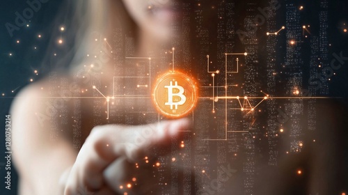 Touching the Future of Bitcoin – Digital Cryptocurrency Revolution photo