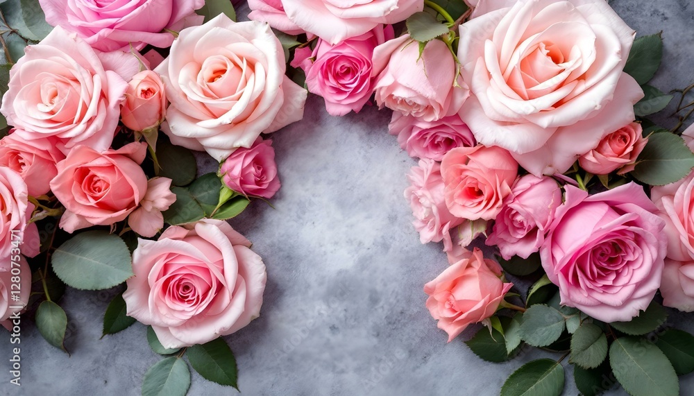 Pink roses bouquet, delicate petals, soft focus, romantic floral arrangement Pink roses bouquet, delicate petals, soft focus, romantic floral arrangement