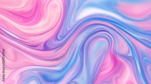 Wallpaper Mural Abstract swirls of pink and blue paint Torontodigital.ca