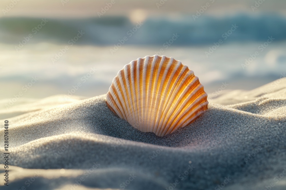 A cluster of shells found on a sandy beach near the ocean