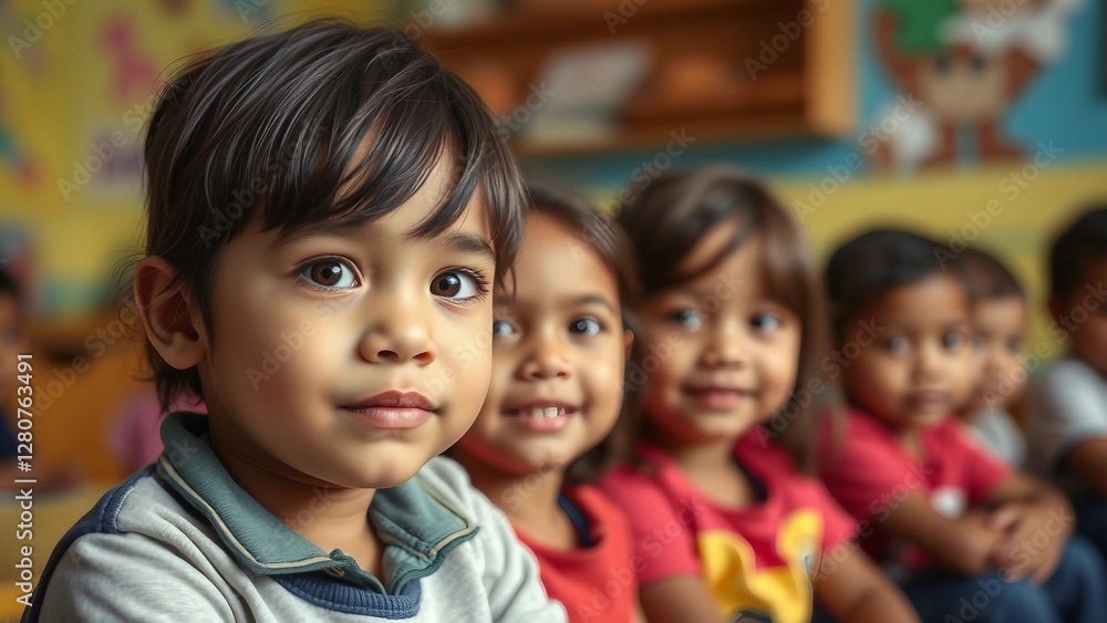 Photography of children portrait from Ecuador in a preschool or kindergarten class Photography of children portrait from Ecuador in a preschool or kindergarten class