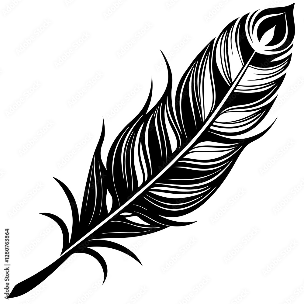 Creative Feather Silhouette Vector Modern & Timeless Design. Creative Feather Silhouette Vector Modern & Timeless Design.