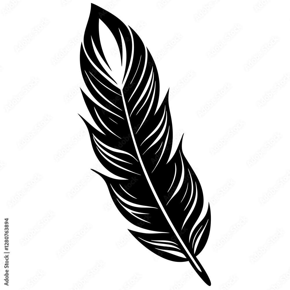 Creative Feather Silhouette Vector Modern & Timeless Design. Creative Feather Silhouette Vector Modern & Timeless Design.