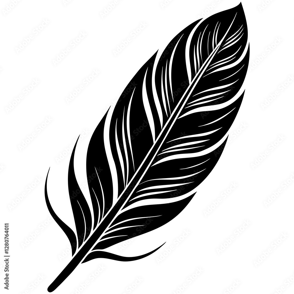 Obraz premium Creative Feather Silhouette Vector Modern & Timeless Design.