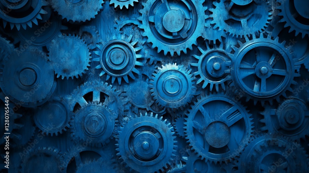 Metallic Blue Gears Mechanical Texture 3 Metallic Blue Gears Mechanical Texture 3
