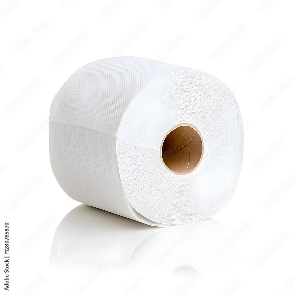 A roll of toilet paper isolated on white background A roll of toilet paper isolated on white background
