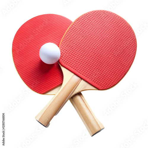 Ping pong bats isolated on transparent background  
