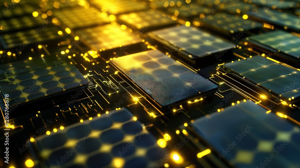 solar-powered microchip, achieving endless sustainability. solar-powered microchip, achieving endless sustainability.