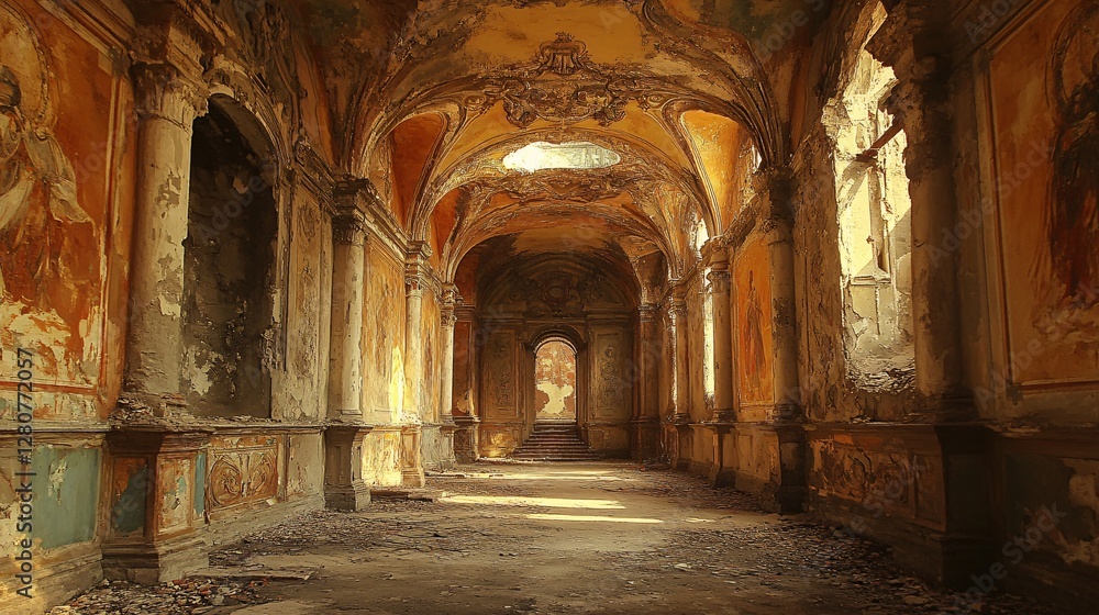 Obraz premium A deserted castle where the paintings whisper ancient prophecies