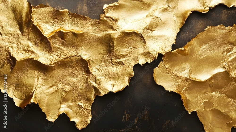 Fototapeta premium Luxurious Gold Leaf Texture on Dark Background for Premium Design Elements