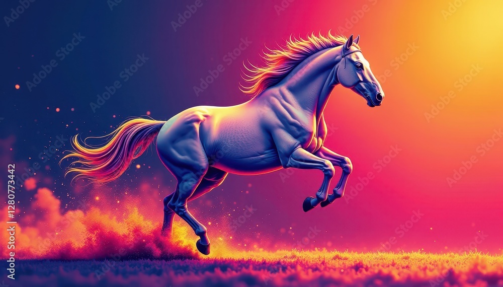 Energetic line art of a horse in mid-air jump , riding, action Energetic line art of a horse in mid-air jump , riding, action