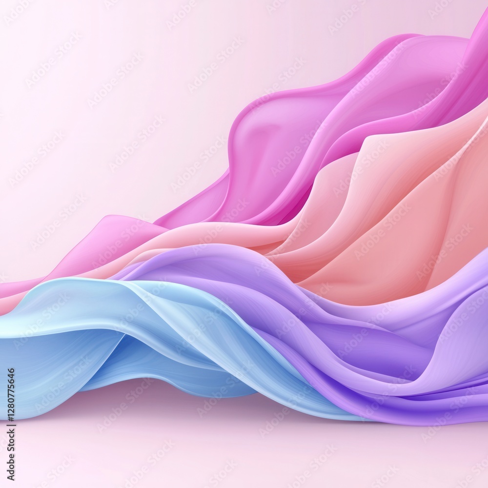 Fototapeta premium Abstract background with flowing colorful fabric in vibrant pink and magenta hues blending seamlessly together