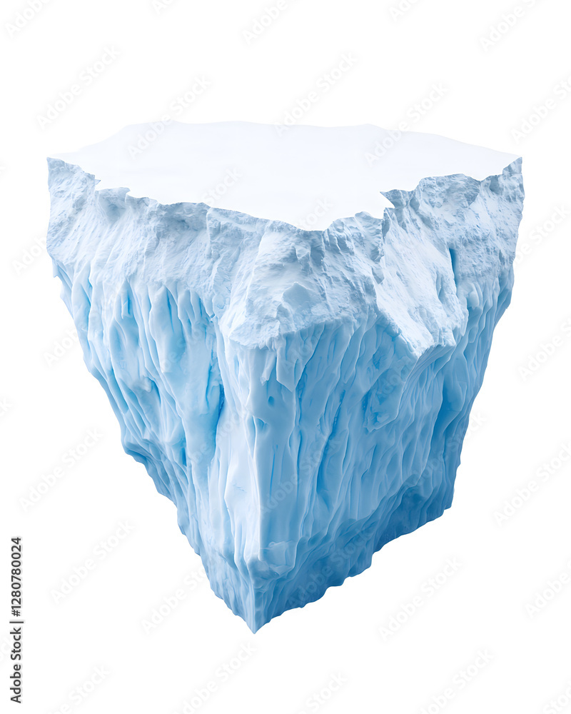 Obraz premium Massive iceberg isolated on white background