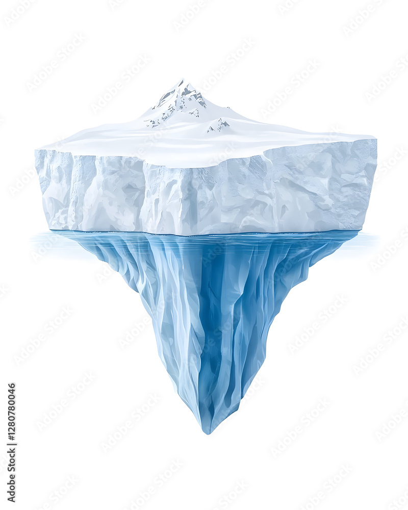 Obraz premium Massive iceberg isolated on white background