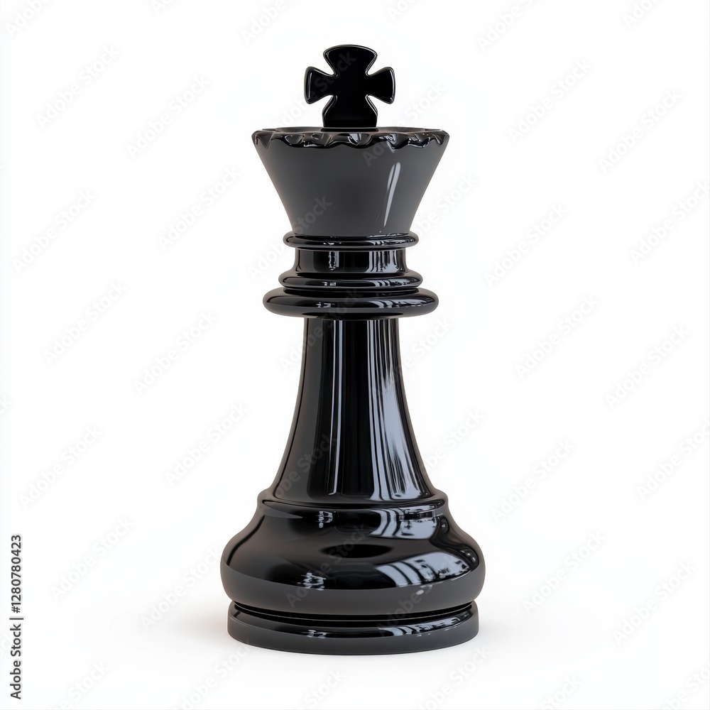 Isolated black chess piece on a white background showcasing elegant design and detail Isolated black chess piece on a white background showcasing elegant design and detail