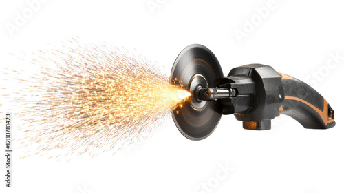 Sparks Fly: An angle grinder in action, with sparks shooting outward, a display of power and precision.