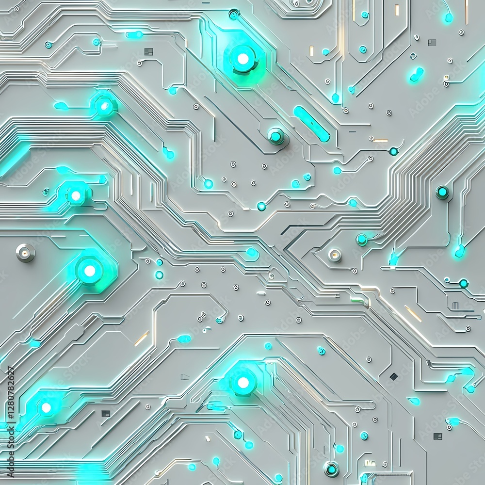 Retro-Futuristic Circuit Board Wallpaper with Ambient Glow, Chic circuit board wallpaper Futuristic circuit board pattern with glowing elements. Retro-Futuristic Circuit Board Wallpaper with Ambient Glow, Chic circuit board wallpaper Futuristic circuit board pattern with glowing elements.