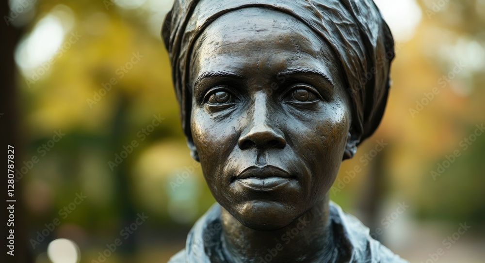 Closeup of Iconic Harriet Tubman Statue: A Tribute to Abolition, Equality, and Justice in African American History Closeup of Iconic Harriet Tubman Statue: A Tribute to Abolition, Equality, and Justice in African American History