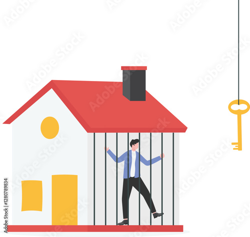 Businessmen trying to run their business in a state of debt that is holding back the business.

