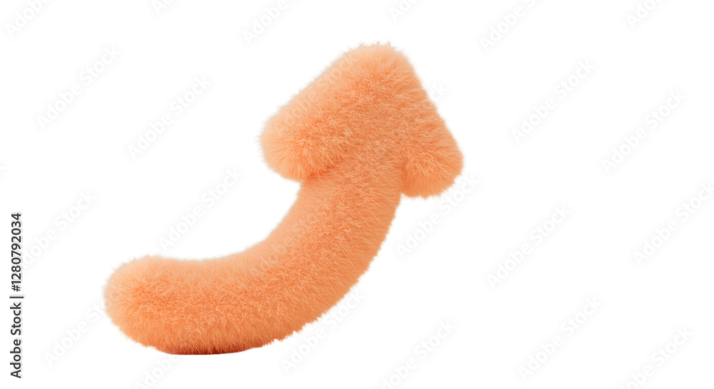 Fuzzy Orange Arrow Pointing Upwards Represents Growth and Positive Direction Fuzzy Orange Arrow Pointing Upwards Represents Growth and Positive Direction