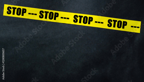 Warning Yellow Stop Tape