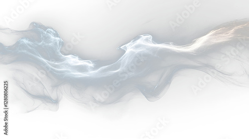 a white smoke swirl on a black background