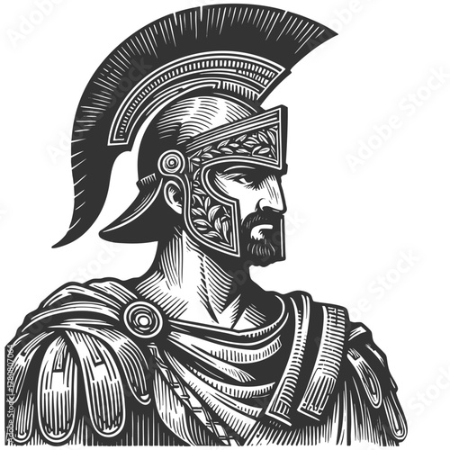 Ancient Roman Warrior with Spear and Shield vector