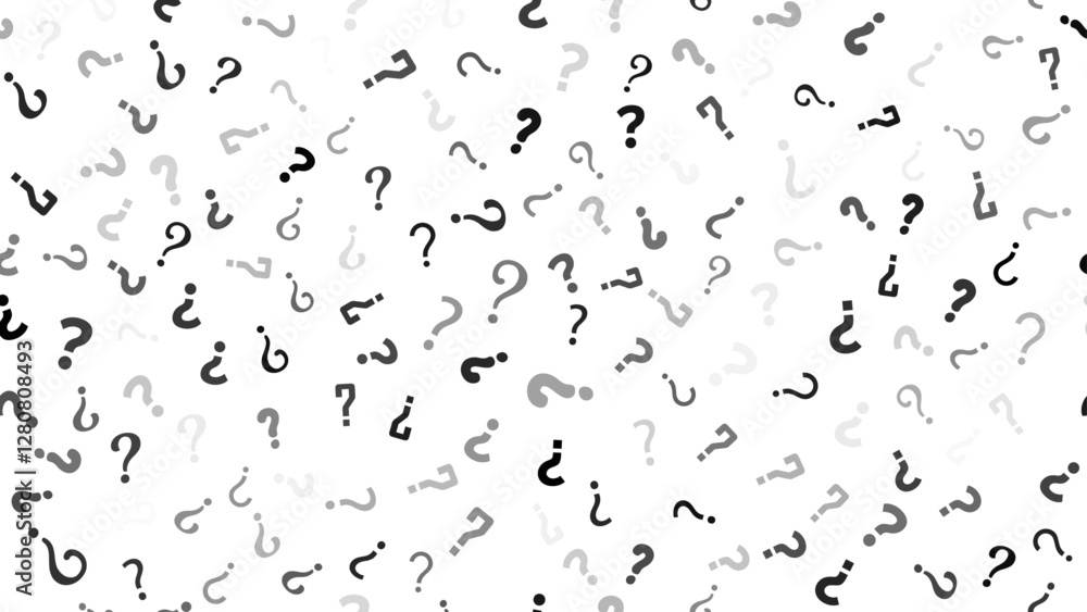 Φωτογραφία Seamless pattern of black and gray question marks on white background for mystery concept and problem solving design