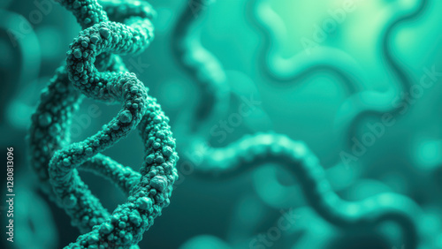 Molecular illustration of semaglutide, a glucagon-like peptide-1 receptor agonist (GLP-1 RA). photo