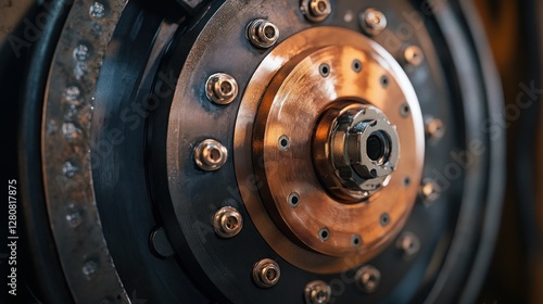Wallpaper Mural Close-up of a metallic machinery component showcasing intricate details and textures Torontodigital.ca