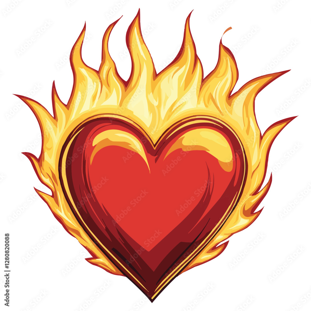 heart with fire heart with fire