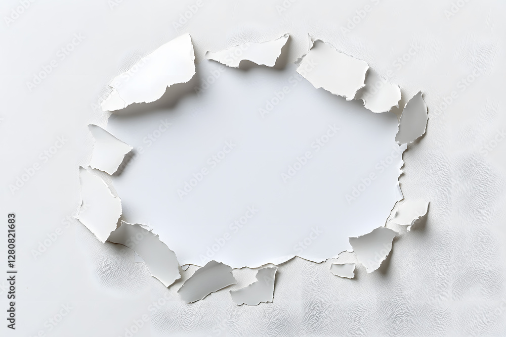Abstract hole in white paper with torn edges background design Abstract hole in white paper with torn edges background design