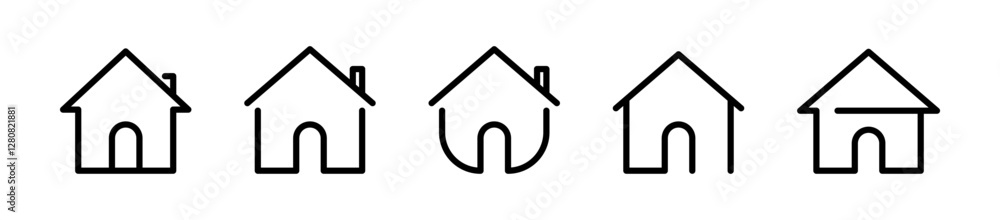 Home icons. House symbol. Real estate, residence, house, home, apartment, property, building Vector illustration. House icons set. Home icon collection. Home icons. House symbol. Real estate, residence, house, home, apartment, property, building Vector illustration. House icons set. Home icon collection.
