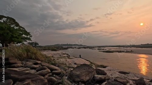Congo River near Brazzaville. Democratic republic Congo.