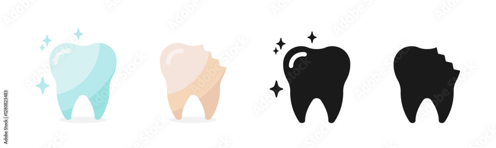 Teeth icons set. Tooth icon set. Clean teeth. Teeth icons set. Tooth icon set. Clean teeth.