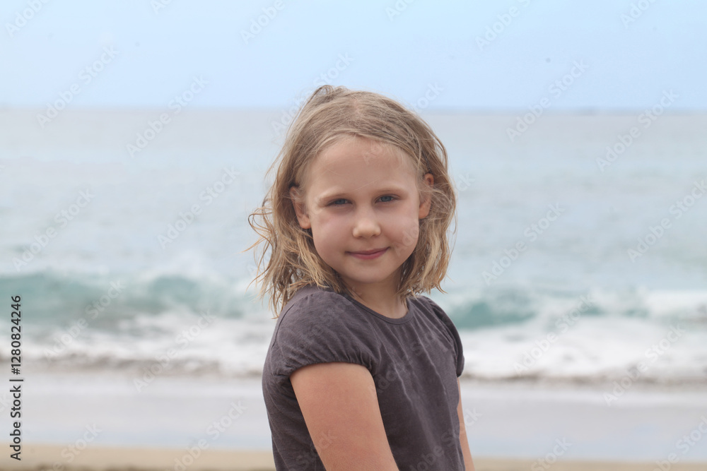 Summer portrait of cute child girl on summer vacation Summer portrait of cute child girl on summer vacation