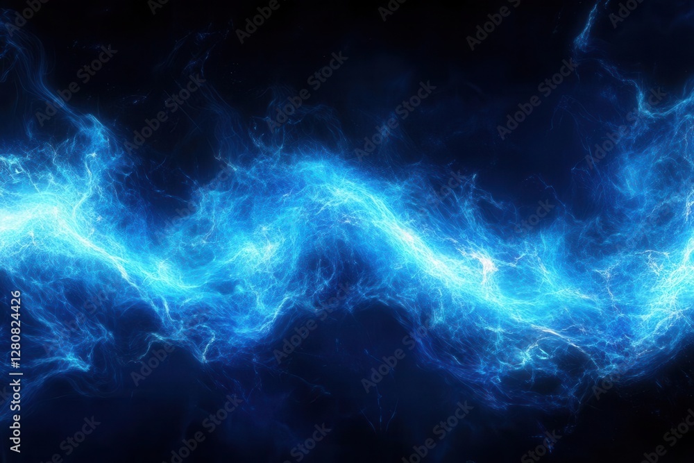 electric blue plasma energy effect dynamic glowing tendrils scifi ethereal light streaks against black background electric blue plasma energy effect dynamic glowing tendrils scifi ethereal light streaks against black background