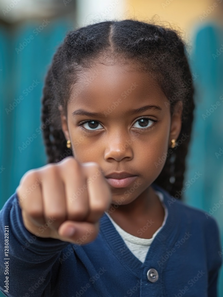 Young Girl Showing Boxing Determination Young Girl Showing Boxing Determination