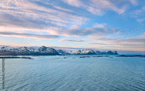 aerial photo of a wintry co...
