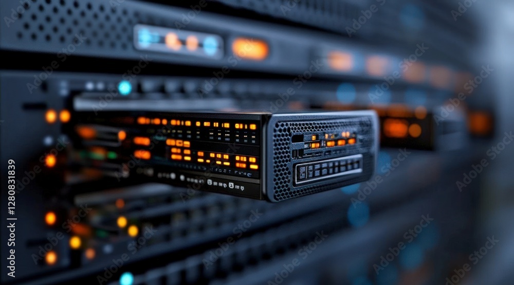 High Tech Server Rack Data Center Network Storage Technology High Tech Server Rack Data Center Network Storage Technology