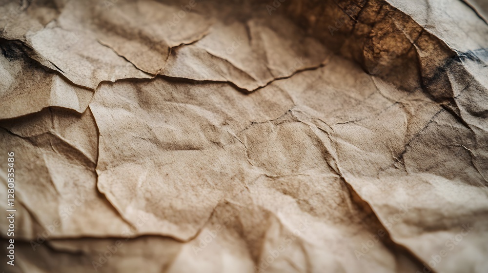 Close-up of Beige Crumpled Paper Texture Background for Mockups and Designs Close-up of Beige Crumpled Paper Texture Background for Mockups and Designs