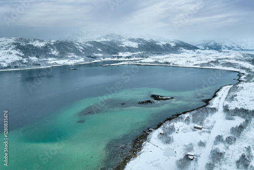 aerial winter landscape of ...