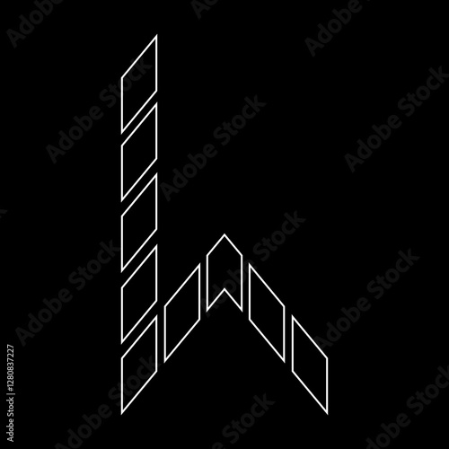 Outline logo design letter "L". Suitable for t-shirts, companies, gamers, sports, construction, and so on. The outline logo is in the form of arrows. Logo Outline Style Arrows and Buildings.