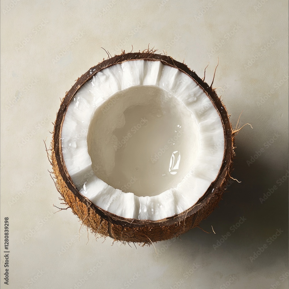 Half-empty coconut shell Half-empty coconut shell