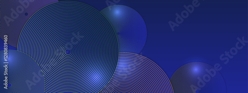 elegant dark blue concentric circles background. Suitable for abstract backgrounds, web designs, and festive themed projects.
