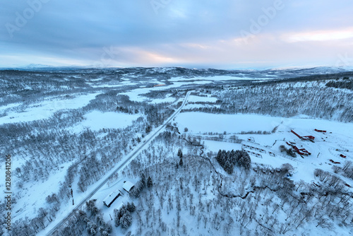 country road in the snowy h...