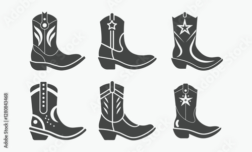 cowboy boot silhouette, cowboy boot icon, vector illustration 
