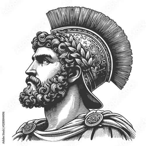 Ancient Roman Warrior with Spear and Shield vector