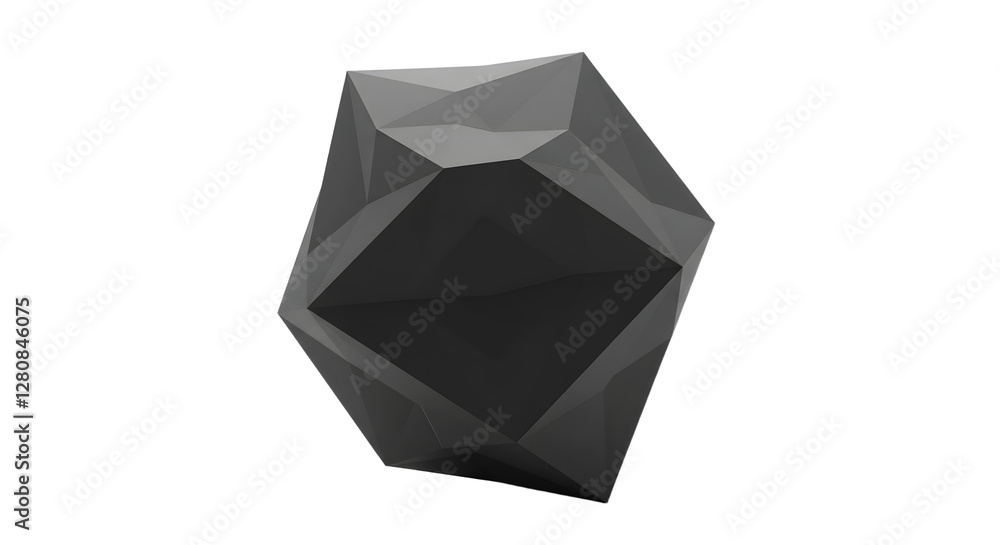 Abstract Black Geometric Solid Figure Against White Background Still Life Abstract Black Geometric Solid Figure Against White Background Still Life